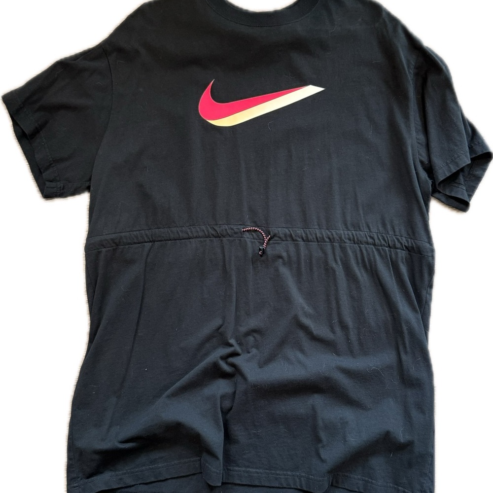 Nike Athleisure Dress Tee with Pink and White Swoosh l